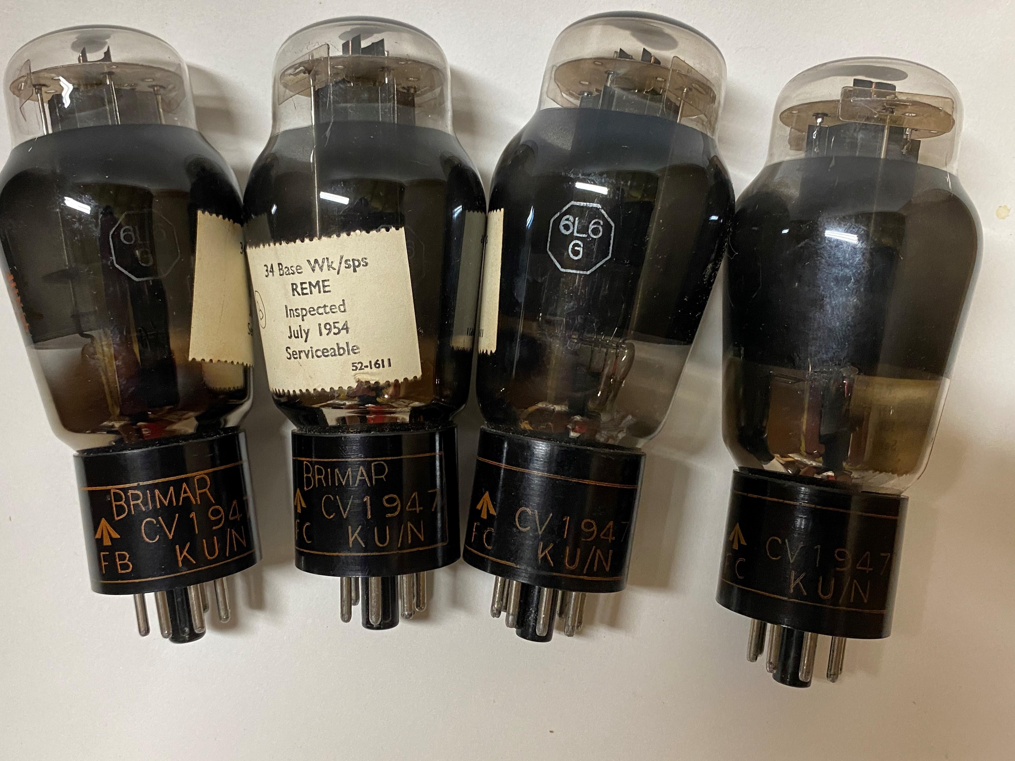 NOS Brimar CV1947 6L6G KU/N Codes | KCA NOS Tubes & Amplifier Repair